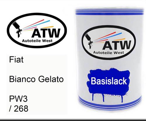 Fiat, Bianco Gelato, PW3 / 268: 500ml Lackdose, von ATW Autoteile West.